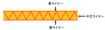 ダンボールの断面